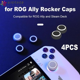 Mioshop 4pcs joystick cover, wear-resistant silicone rocker caps, ergonomic tight fit anti slip game controller protector for asus rog ally / steam deck universal