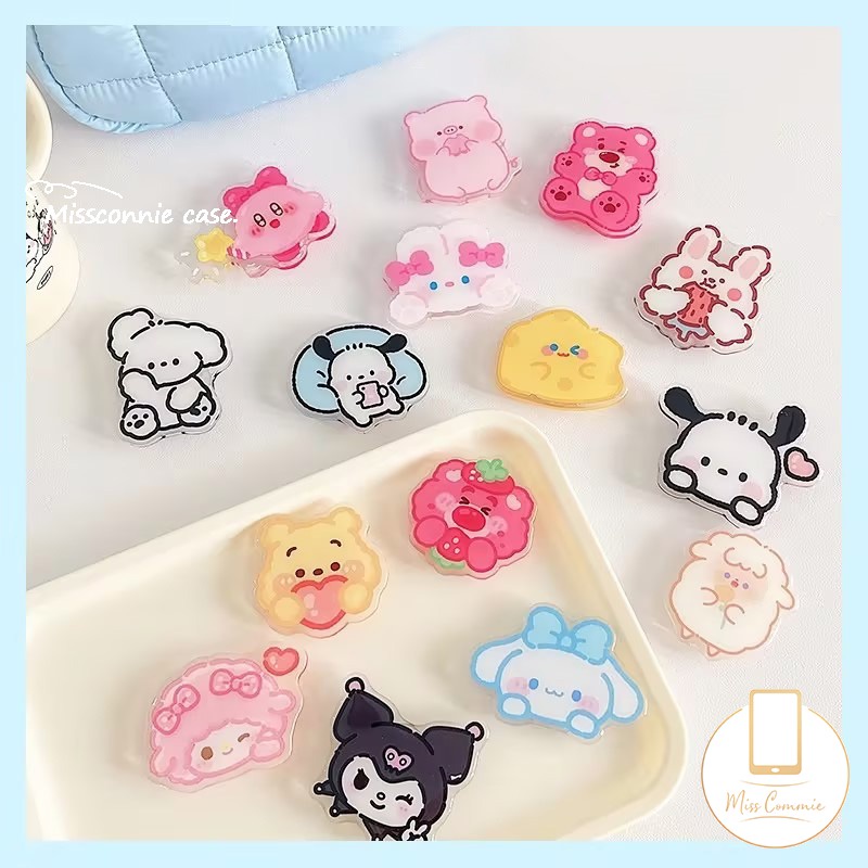 Phim hoạt hình dễ thương giai điệu kuromi giá đỡ điện thoại di động gấp ngón tay spongebob đáng yêu tay cầm điện thoại thỏ dễ thương kirby winnie gấu pooh giá đỡ có thể mở rộng phổ quát
