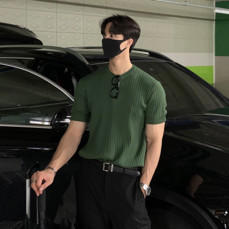 Áo Sweater Cổ Tròn Dáng Rộng Màu Sắc Đơn Giản Thời Trang Mùa Hè 2023 Cho Nam
