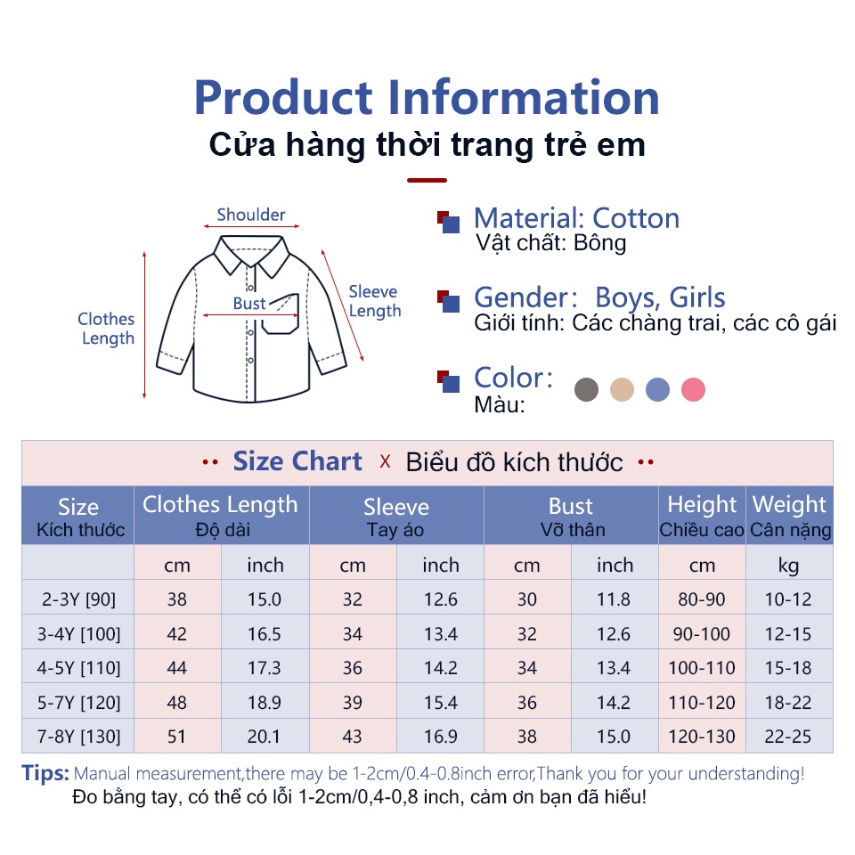 Ljmofa 2-8y trẻ em áo sơ mi kẻ sọc cotton dài-tay áo mùa xuân áo sơ mi kiểm tra ve áo cho bé trai và bé gái