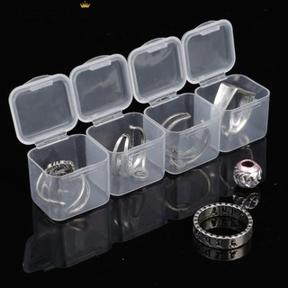 Hộp đựng đồ hình vuông nhỏ có nắp / nhẫn hoa tai hộp đựng hạt trang sức / hộp đựng bằng nhựa trong suốt cho đồ trang sức hạt nhỏ / hộp đựng nút tai trong suốt /