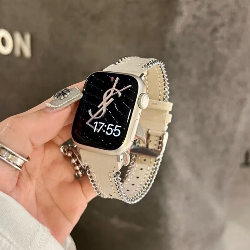 Dây đeo bằng da có dây kéo sáng tạo cho apple watch 8 7 6 se 5 4 3 dây đeo đồng hồ cho iwatch 41mm 40mm 45mm 44mm 42 38 ultra 49mm bracelet