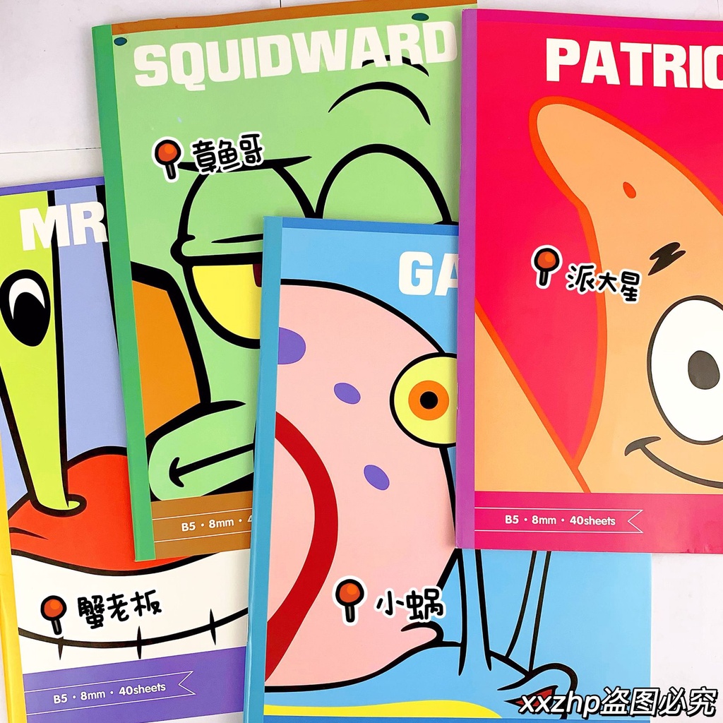 Tic tok little red book blogger pop spongebob squarepants family b5 notebook student notepad đồ dùng học tập cô gái phim hoạt hình dễ thương văn phòng phẩm