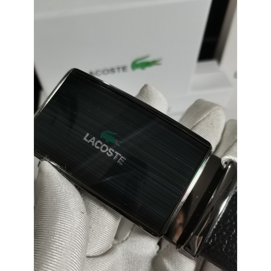 Lacoste thắt lưng nam da thật sang trọng dây đeo thắt lưng quần jean ghim khóa thắt lưng hộp quà