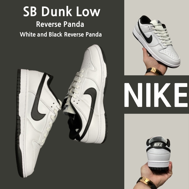 （Sản phẩm chính hãng）Giày Nike Dunk Low Reverse Panda Panda lưng đen giày thể thao chính hãng 100%