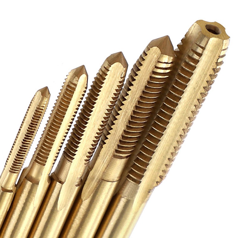 5 cái vòi ren thẳng tốc độ cao máy khoan tay bằng thép bit titan tráng hệ mét vòi vít m3 m4 m5 m6 m8