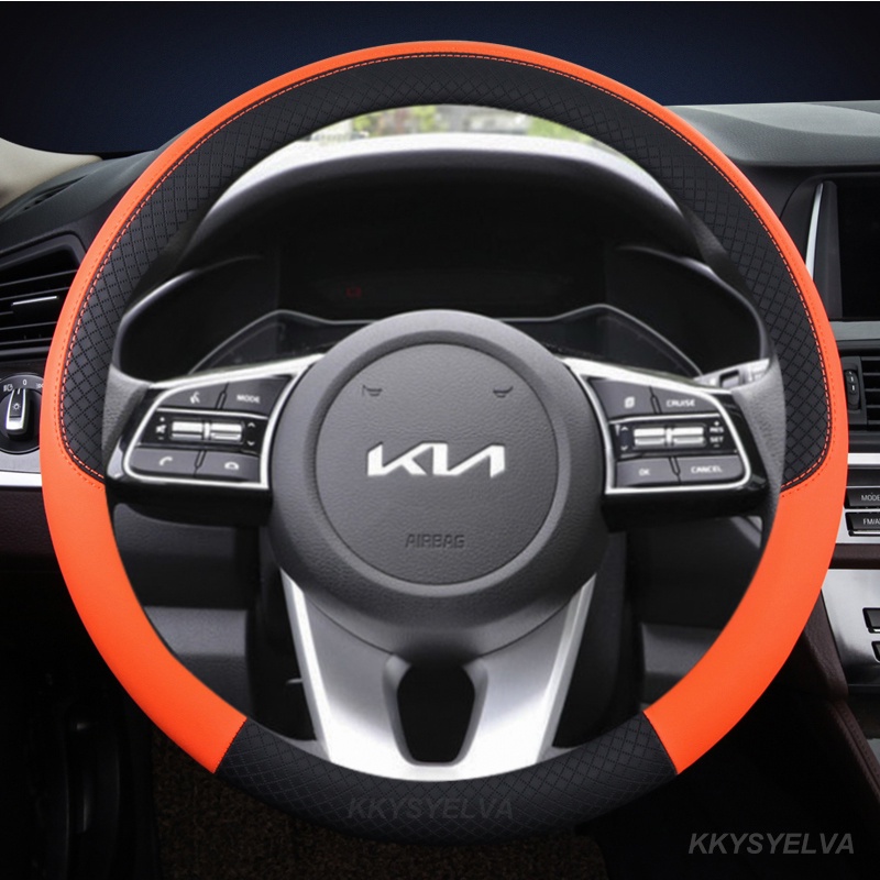 Bọc vô lăng ô tô 38cm 15 "da cho kia ceed sportage picanto cerato seltos soul rio 3 4 5 k3 k5 2022 phụ kiện ô tô