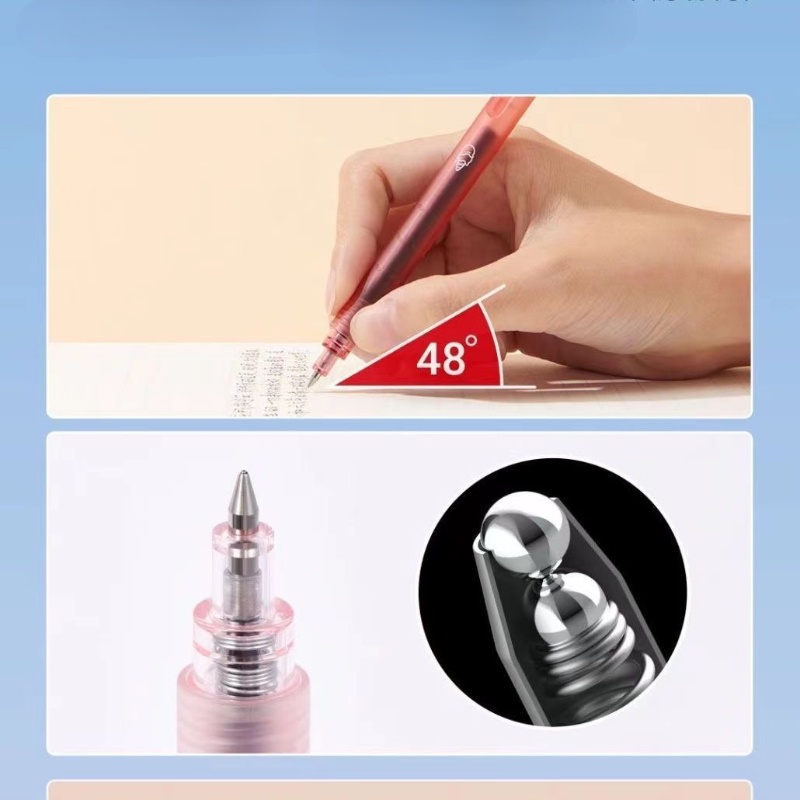 4 cái kaco rocket gel nhựa lnk pen beach sunset quick dry low gravity brush-on push-up 0.5mm black ink pen