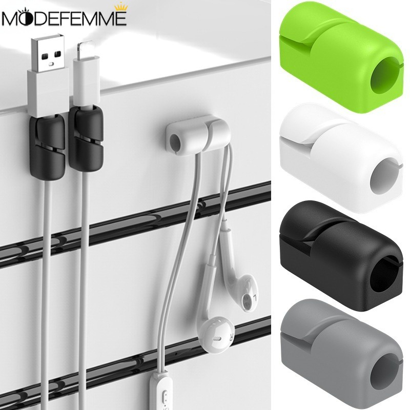 [đặc Trưng] home office desktop cord fixer / self-adhesive cable organizer / soft silicone cable hub