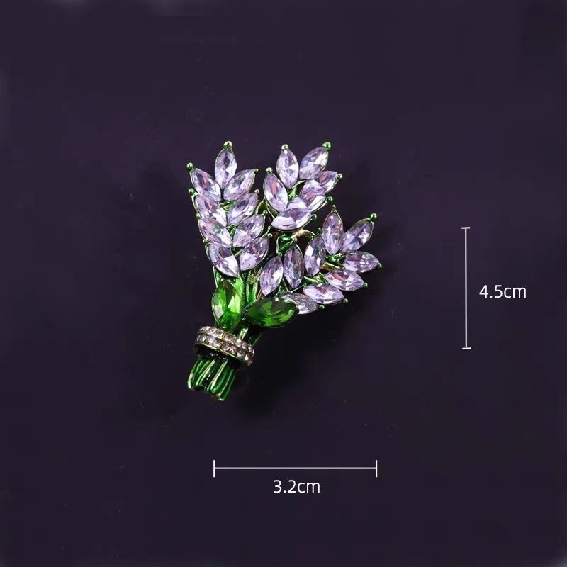 Trâm Cài Áo Hình Cây Tre Và Hoa Oải Hương Thời Trang Cao Cấp Dễ Phối Đồ Cho Nữ