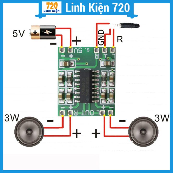 Module mạch khuếch đại âm thanh 2X3W 5V