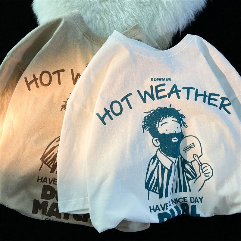 Áo thun t-shirt oversize áo thun cotton american short sleeve t-shirt cho nam và nữ in rời couple top