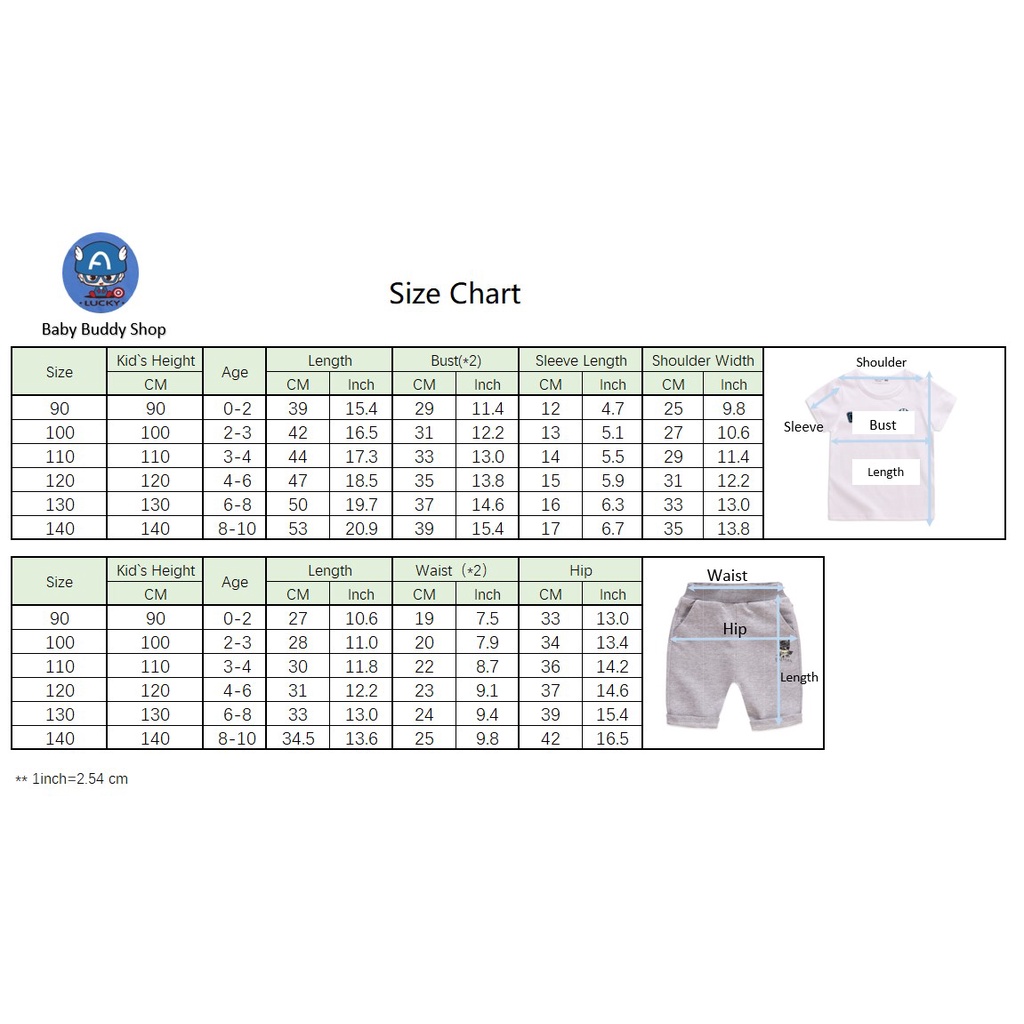 Ready stock 8 colors kids paw patrol cartoon cotton áo phông và quần ngắn tay ka011