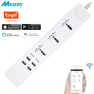 Tuya smart power strip universal strips us / uk / eu / au socket usb charging voice wireless control by alexa google home ряд питания