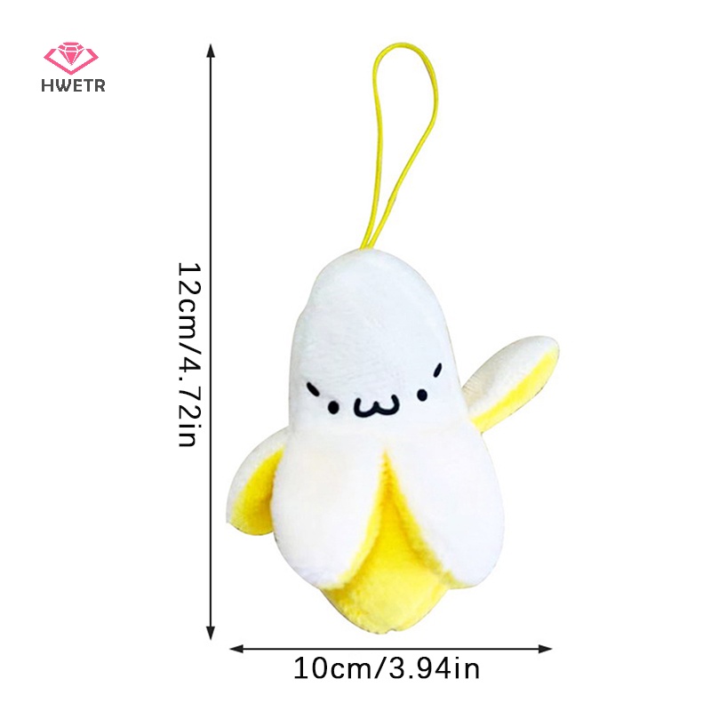 Hwetr phim hoạt hình chuối sang trọng móc khóa chuối mặt dây chuyền búp bê móc chìa khóa túi chìa khóa xe quà tặng mới