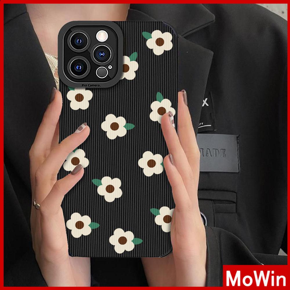 Ốp lưng iPhone 14 Pro Max Ốp Da Học Sinh Da Lộn Ốp Mềm Chống Sốc Bảo Vệ Camera Hoa Nhỏ Màu Trắng Đơn Giản Tương thích với iPhone 13 Pro max 12 Pro max 11 XR XS 7 8Plus
