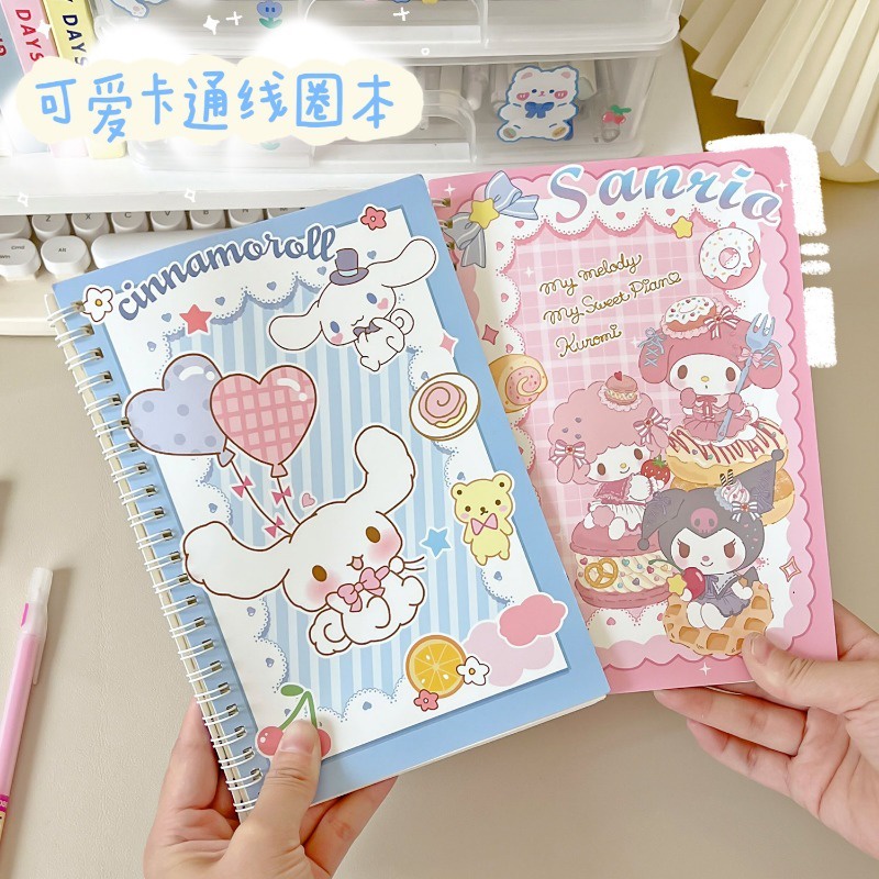 Sanrio hello kitty notebook kawaii my melody kuromi a5 coil book workbook cartoon student notebook đồ dùng học tập quà tặng kỳ nghỉ