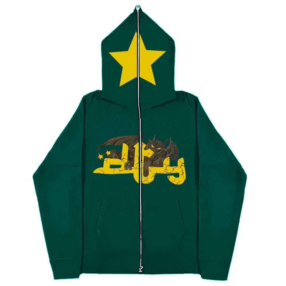 Áo khoác hoodie MMIOT khóa zip oversize phong cách harajuk gothic đường phố retro hip hop y2k cao cấp cho nam nữ