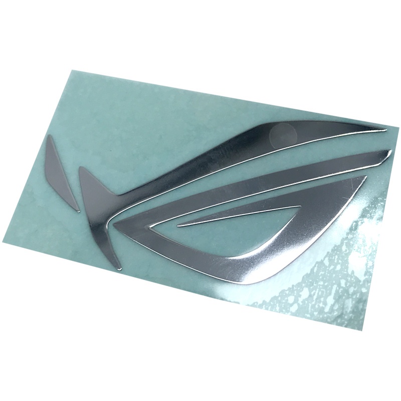 Hot player country rog hình dán trang trí máy tính xách tay ultra-thin silver-plated mirror metal sticker gaming belief blessing