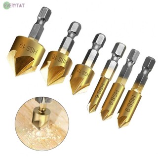 ⭐24H SHIPING ⭐3pcs Chamfering Tool Countersink Drill Bit  Hex Shank Woodworking Hole Opener