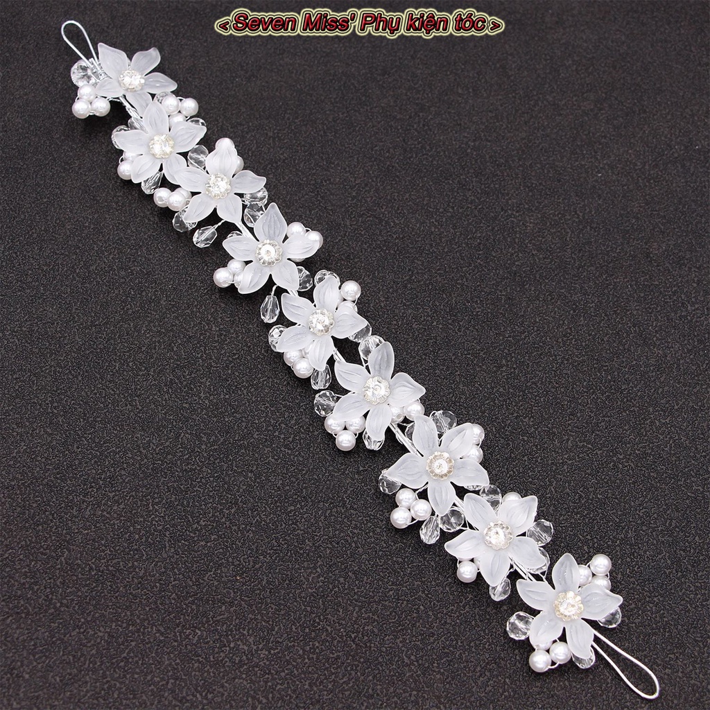 Băng đô nữ party prop nonslip crystal hair accessories with flower