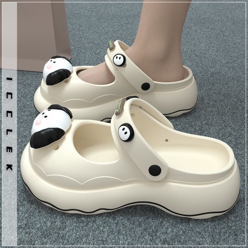 Dép nữ dép cross đi biển ICCLEK B28G19X đế cao thoải mái xinh xắn cho nữ