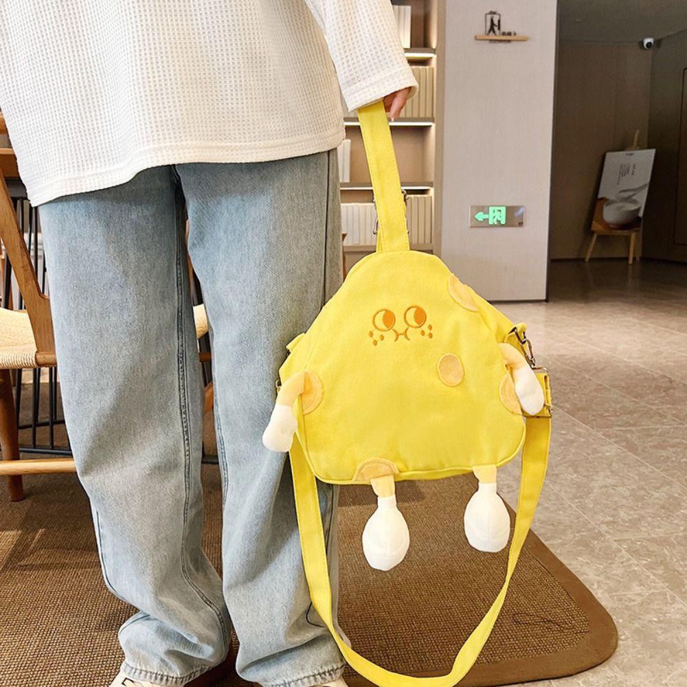 Shanhai Túi Đeo Chéo Vải canvas Nhỏ Hình Búp Bê Phô Mai Phong Cách Hàn Quốc Dễ Thương Sáng Tạo Dành Cho Bạn Nữ