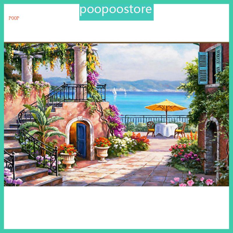 Poop house diy 5d full drill tranh thêu kim cương cho bộ dụng cụ thêu chữ thập cho rhines