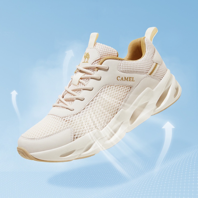 Giày thể thao AMERICAN CAMEL đế mềm nhẹ chống trượt phối lưới thoáng khí thông thường cho nam