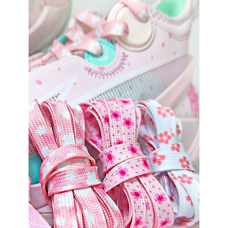 1 Cặp Dây Giày In Hình Hoa Anh Đào Nhiều Kiểu Dáng Thời Trang Dành Cho Nữ