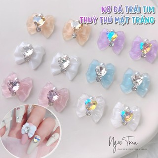 Nơ pha lê đá trái tim thủy thủ mặt trăng siêu đáng yêu | trang trí móng tay nz27