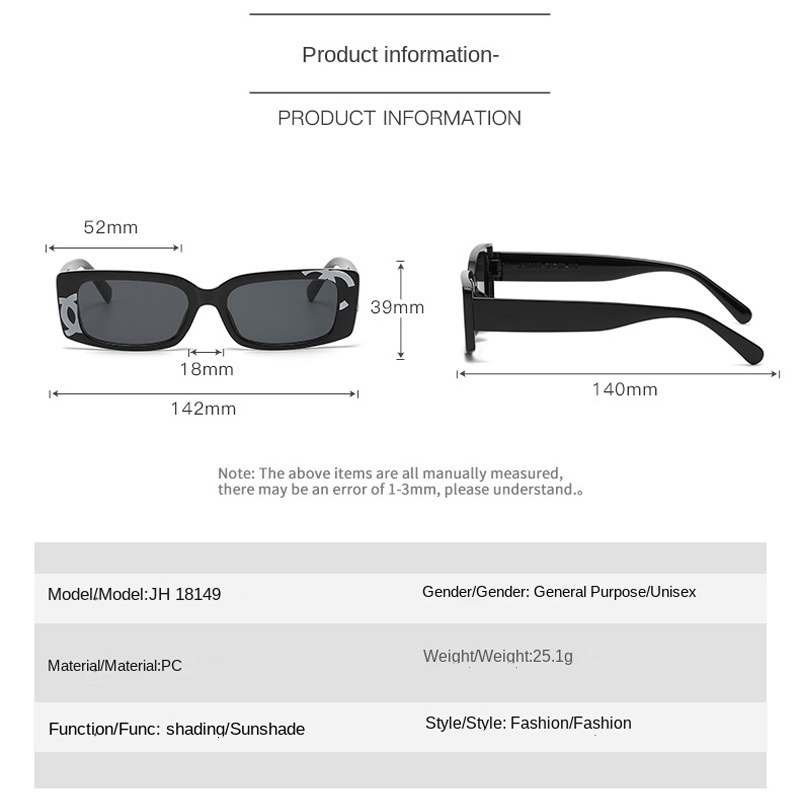 Kính Mát Gọng Vuông Nhỏ Chống Tia UV Thời Trang Hàn Quốc Cho Nam Nữ Y2K