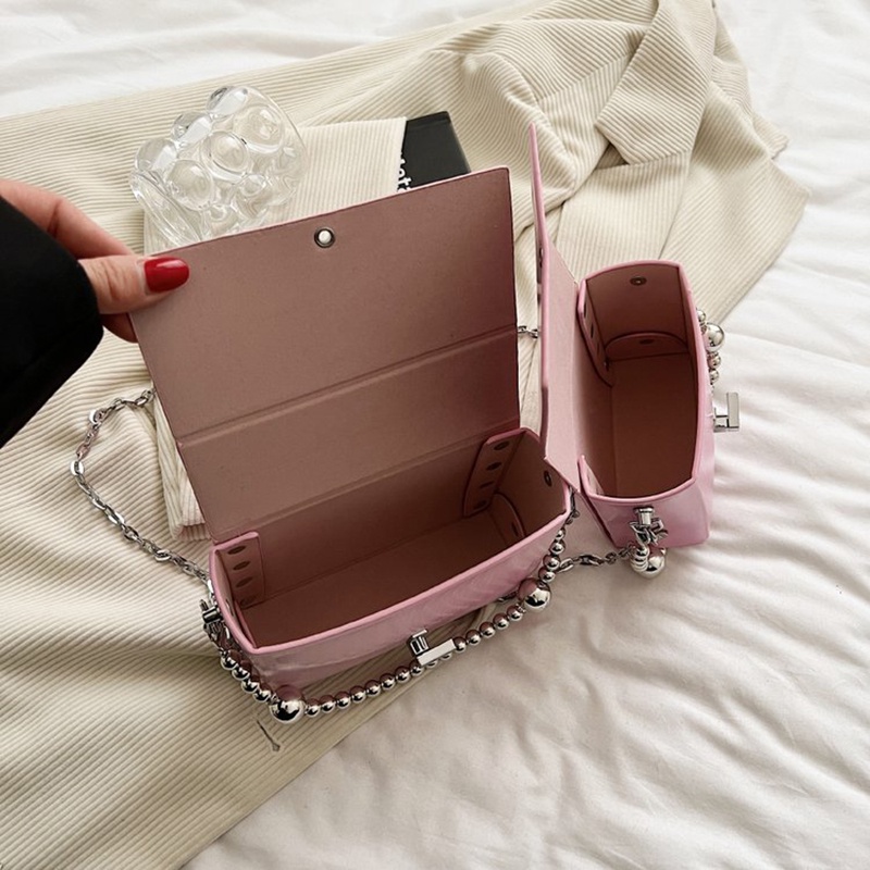 Túi Đeo Vai Hình Vuông mini Đính Ngọc Trai Thời Trang Dễ Phối Đồ Cho Nữ