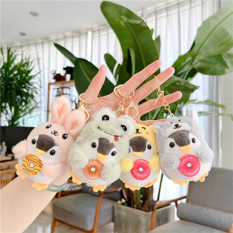 Móc Khóa Hình Chim Cánh Cụt Nhồi Bông Dễ Thương