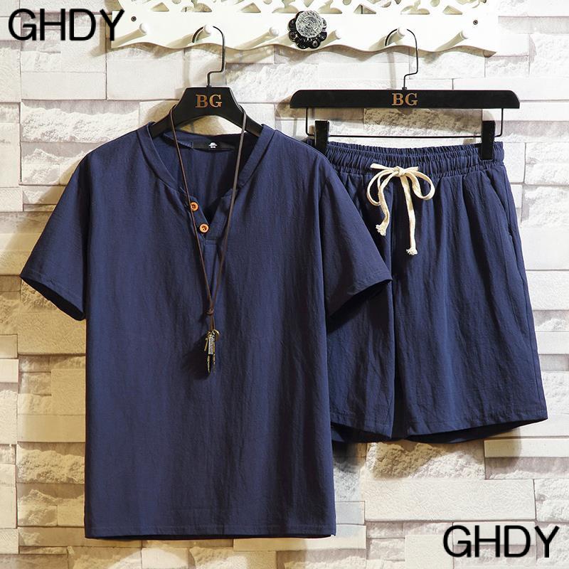 Bộ Đồ Thể Thao Ngắn Tay Thời Trang Mùa Hè Trung Hoa Dành Cho Đàn Ông Trung Niên