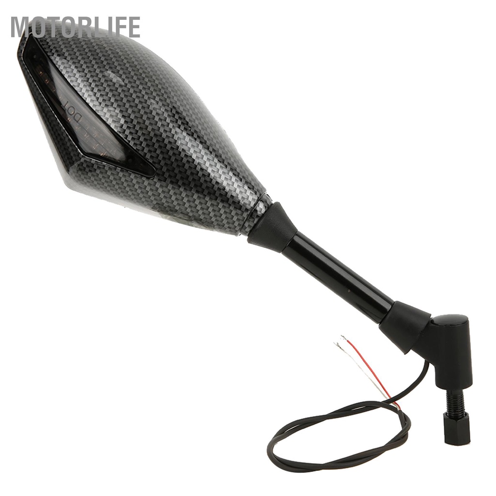 Gương Chiếu Hậu Tích Hợp Đèn LED Xi Nhan Gắn Tay Lái Xe Máy 10mm