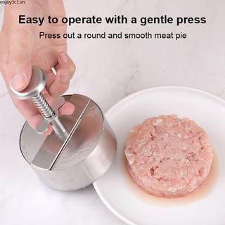Khuôn làm bánh hamburger khuôn ép hình tròn thép không gỉ chống dính cho đầu bếp phô mai cốt lết thịt bò nướng burger thịt bò khuôn làm bánh nướng bbq life08