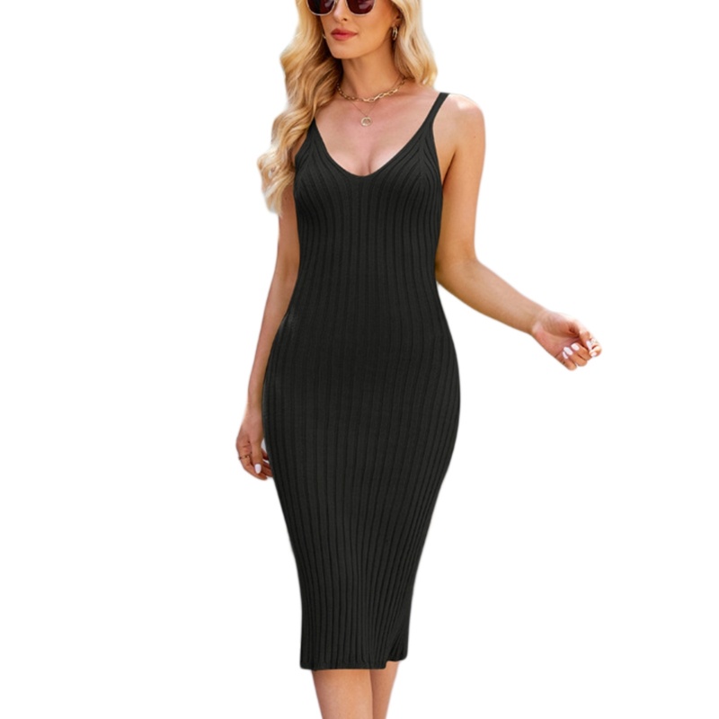 Xiangbao Đầm Dây Dệt Kim Ôm Hông Thanh Lịch Cho Nữ Dự Tiệc Cưới