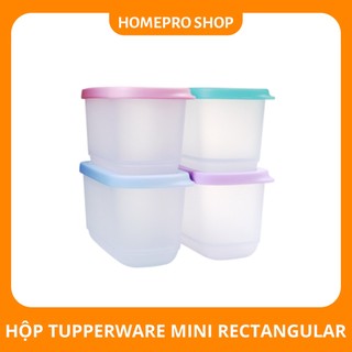 Bộ 4 hộp Tupperware Mini Rectangular 250ml, Nhựa nguyên sinh, an toàn