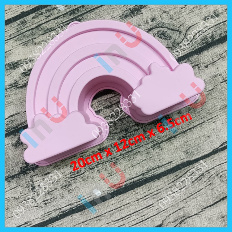 HCM - Khuôn silicon mây cầu vồng Rainbow 21cm nướng bánh bông lan, làm rau câu pudding BSI