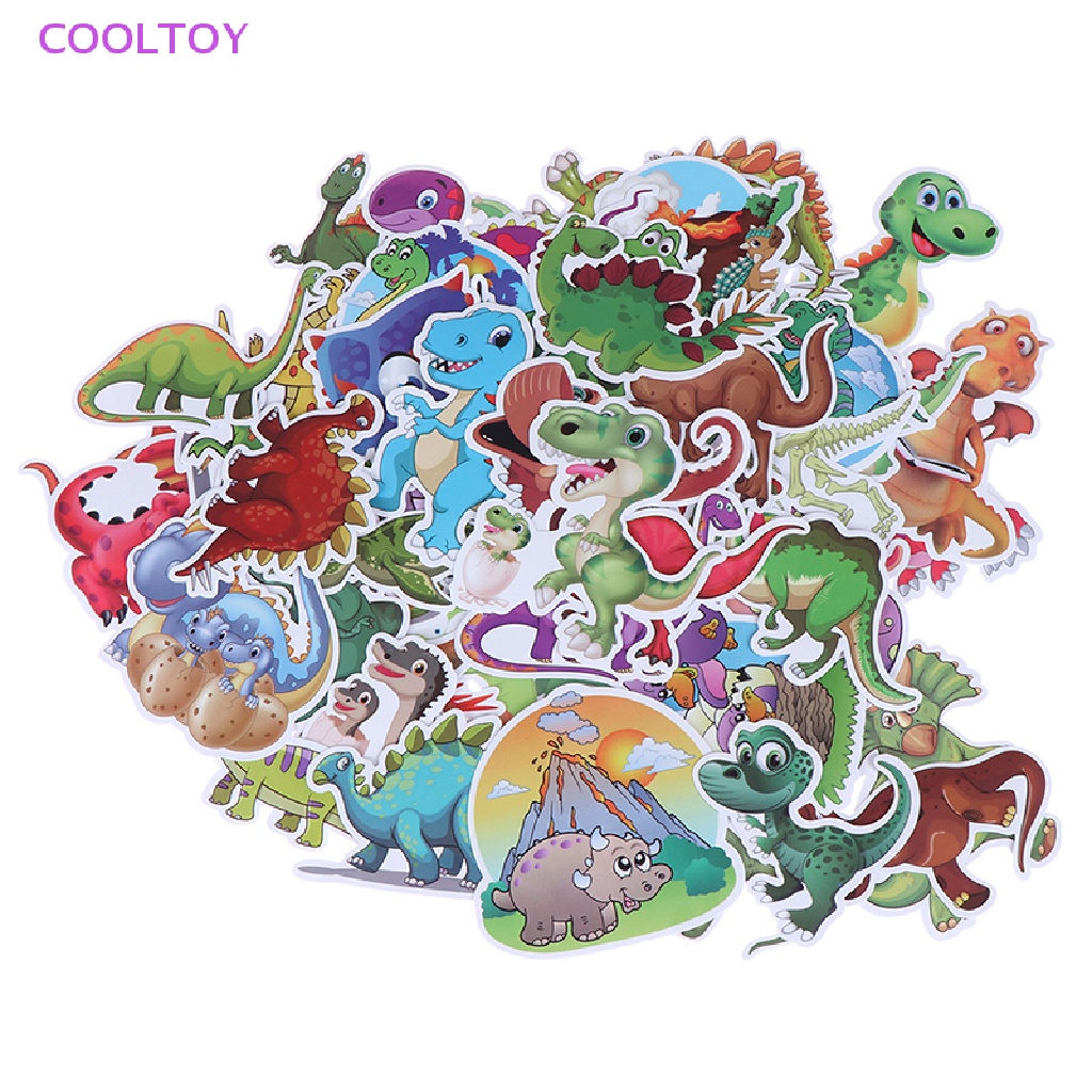 Cooltoy Set 50 Sticker Khủng Long Hoạt Hình Trang Trí Sổ Tay Ghi Ta