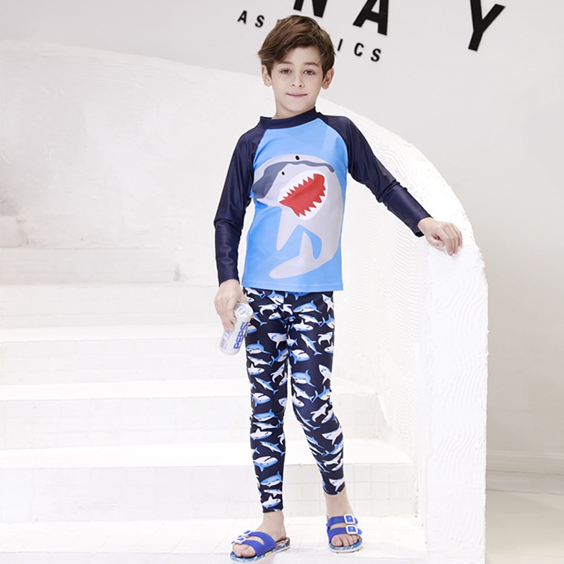 Đồ bơi trẻ em, cho bé trai và bé gái, tay dài quần dài chống nắng, họa tiết hoạt hình có size cho bé từ 10kg đến 35kg