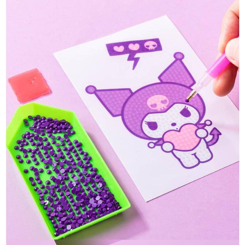 SANRIO Túi Đựng Bút Cầm Tay Bằng Da Đính Đá Pha Lê Tự Làm Họa Tiết Cinnamoroll Mymelody Kuromi 2023