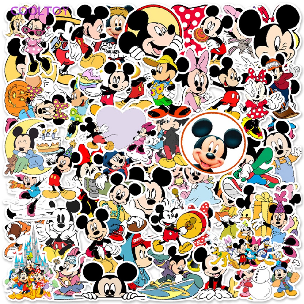 Túi 50 Sticker Hình Chuột Mickey Dán Trang Trí Ván Trượt / Điện Thoại