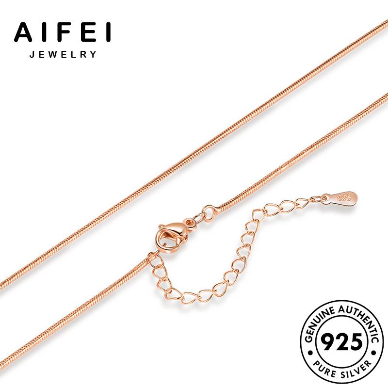 AIFEI JEWELRY thật trang vòng thời nữ bạc sức nguyên tính quốc phụ vàng hàn khí cổ 925 dây xương bản chuyền rắn kiện N68