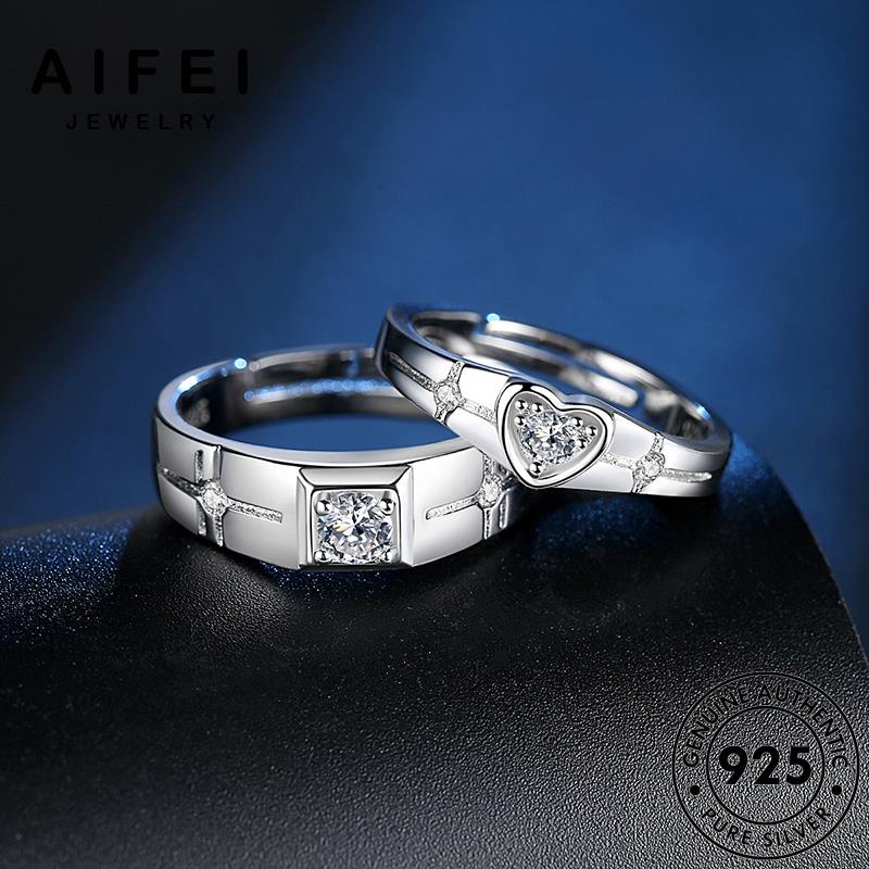 AIFEI JEWELRY 925 kim sức yêu nguyên cương thời hàn bạc kiện nhẫn cặp thật phụ tình moissanite quốc cá bản trang tính đôi R72