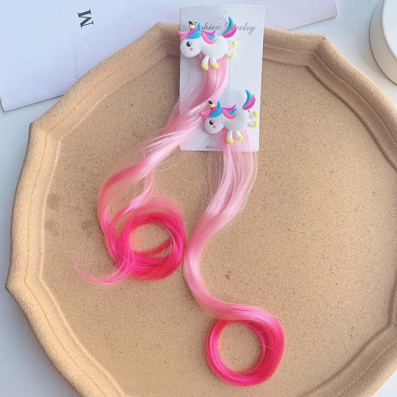 Kẹp Tóc Giả Xoăn Gắn Ngựa Pony Nhiều Màu Dễ Thương Cho Bé MyBaby