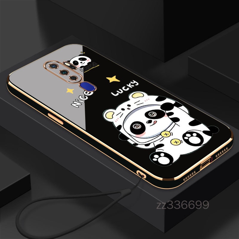 Ốp Điện Thoại Silicon Hình Gấu Trúc Dễ Thương Có Dây Đeo Cho OPPO A9 2020 A5 2020 OPPO A31 A8 OPPO F