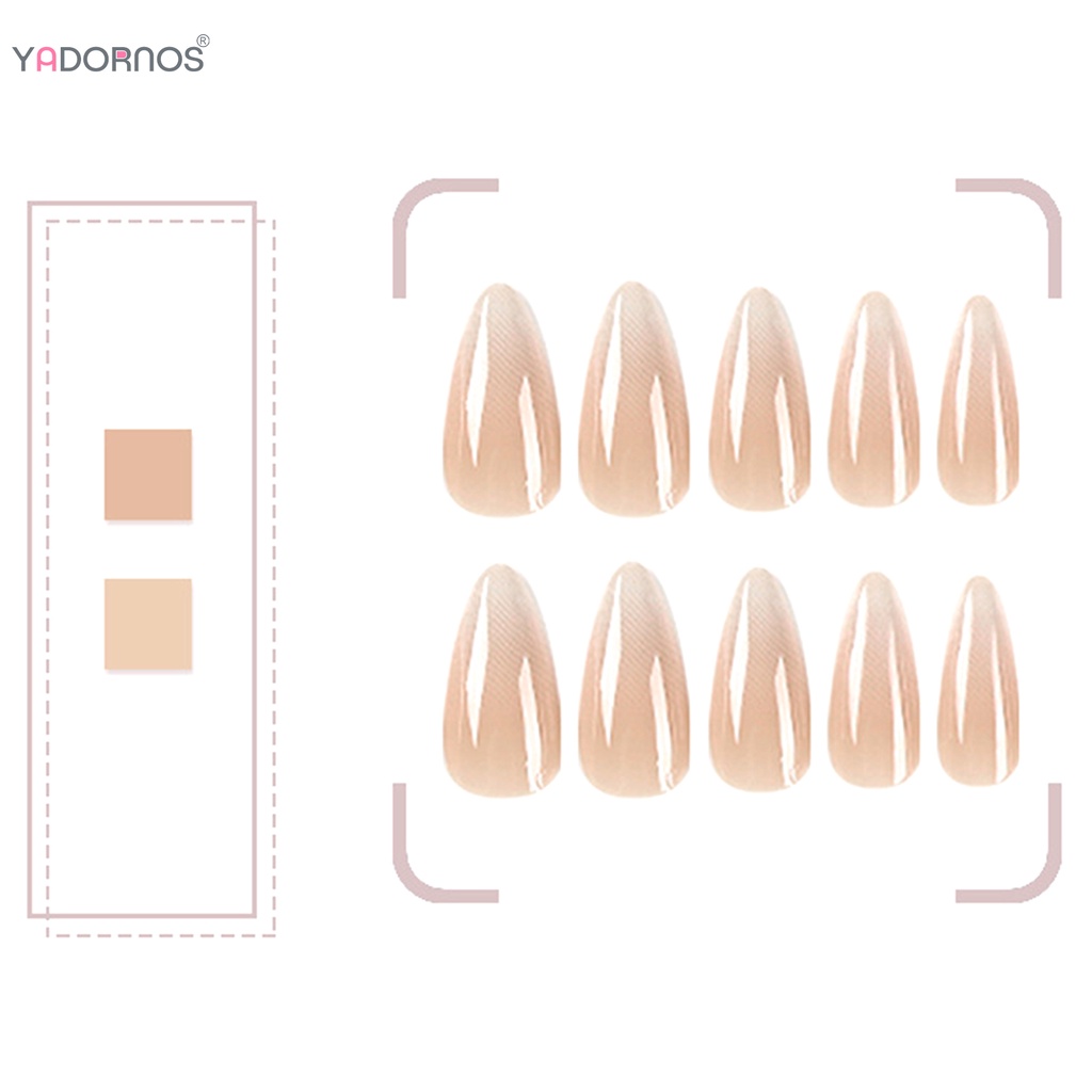 YADORNOS Set 24 Móng Tay Giả Màu Sắc gradient Độc Đáo