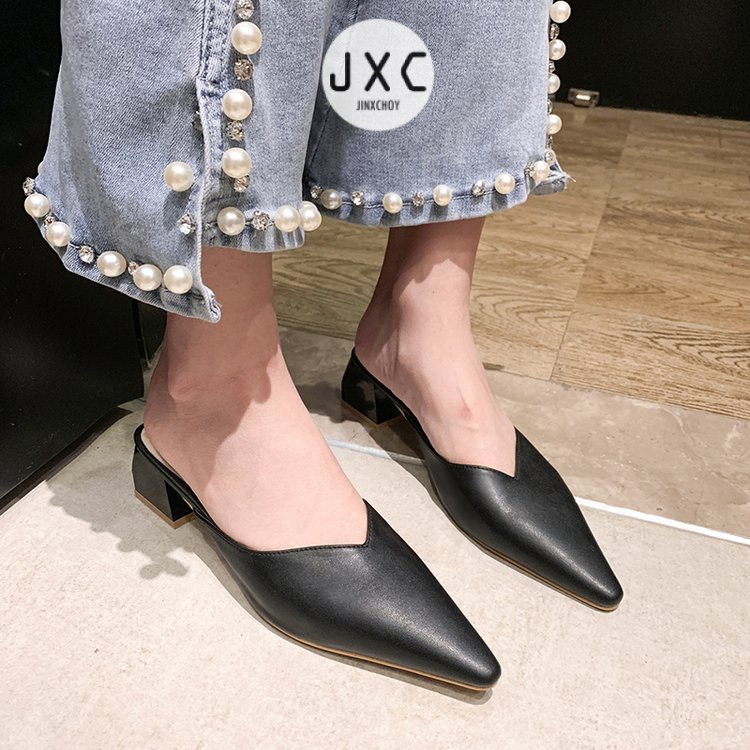 JINxCHOY Dép đế thấp mũi nhọn thời trang dành cho nữ JINXCHOY